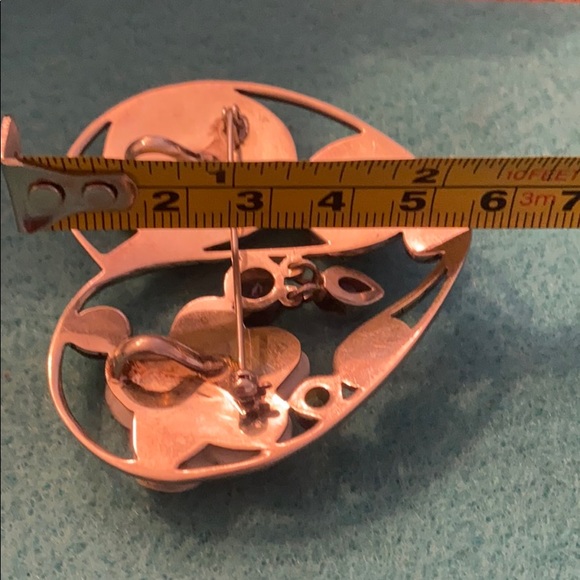 Sterling s multiple color stone pendant brooch - Picture 4 of 4